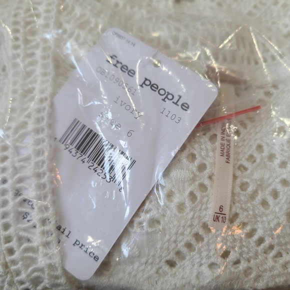 FREE PEOPLE White Crochet Lisa Midi Dress - Picture 6 of 6